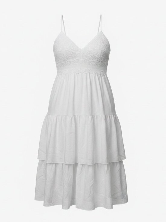 Rebellion Again Dresses & Skirts - Rebellion Again White Tiered Spaghetti Strap Dress – Size L